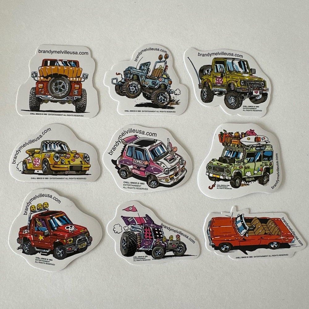 9 Brandy Melville Car Stickers Set 🏁
